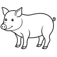a flat illustration of a pig icon the pig is a simple silhouette, with no details on the vector