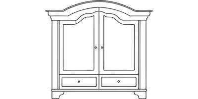 armoire side view, illustration line art vector