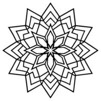 design a mandala using only geometric shapes like triangles, circles, and squares, with perfect vector