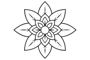 a black and white floral mandala design with only bold, clean outlines the design should feature a vector