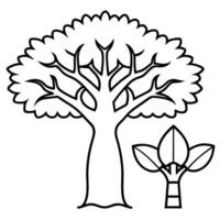 a striking line art of a maple tree with its distinctive leaf shapes, intertwined with the thick, vector