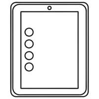 a tablet with oversized buttons, illustration line art vector