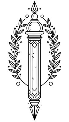 moon vintage book spine design, illustration line art