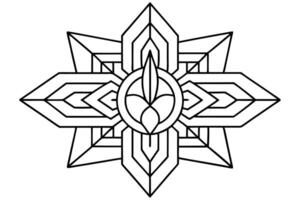 a mandala with an art deco influence, using geometric patterns and metallic colors, vector