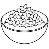 a coloring page of an food quinoa with no color just black lines, illustration line art vector