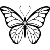 monarch silhouette black and white color, illustration line art vector