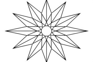 a mandala that captures the radiating energy of sunrays use sharp, angular lines to represent rays vector