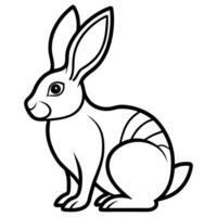 an abstract icon of a rabbit, emphasizing its long ears and quick posture, illustration line vector
