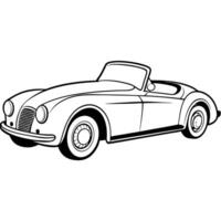 a vintage british roadster with elegant, refined lines side view highlighting the classic design, vector