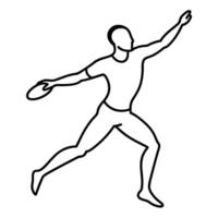 an image of ultimate frisbee silhouette with a white background, illustration line vector