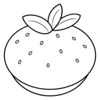 a coloring page of an food ximenia with no color just black lines, illustration line art vector