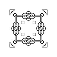 intertwined trim ui like in fantasy games, illustration line art vector