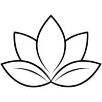an image of lotus silhouette with a white background, illustration line art vector