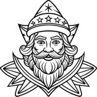 illustration of christmas, bold line, detail line, simplify color, sharp line, full body, vector