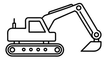 excavator icon simple, illustration line art vector
