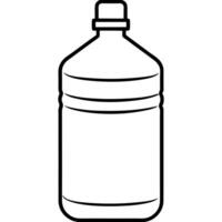 a large water bottle with bold, easy-to-fill details, illustration line art vector
