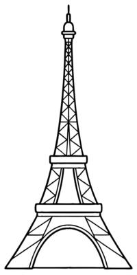 eiffel tower, illustration line art