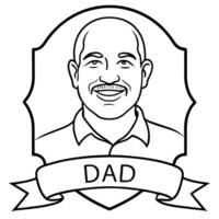 personalization engraving frame dads congratulations, illustration line art vector