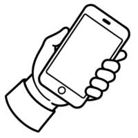 a 3d cartoon-style illustration of a hand holding a smartphone with soft edges, smooth shading, and vector