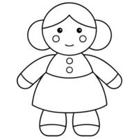 dolls line art on white background, illustration line art vector