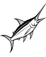 a swordfish silhouette style with white background, illustration line art vector