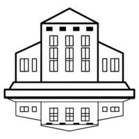 a reflection of a building in a puddle or a window, illustration line art vector