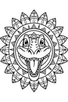 alligator head, mandala coloring pages, cozy coloring pages, cute coloring pages, aesthetic, cozy vector