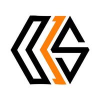 this image shows a simple geometric ks logo design consisting of overlapping triangular shapes or vector