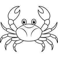 a coloring page of an crab with no color just black lines, illustration line art vector