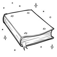 spellbook, illustration line art vector