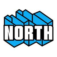 a logotype for the company north the company produces mineral wool and construction vector