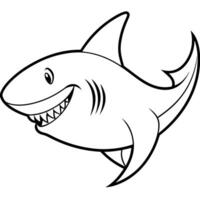 shark, illustration line art vector