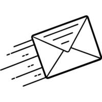 email moving fast, illustration line art vector