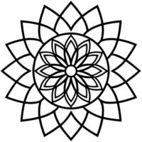 3d rendering of dynamic and modern round ornament mandala design, illustration line art vector