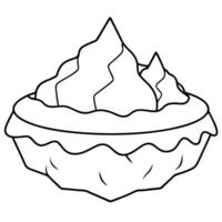 a coloring page of an food iceberg with no color just black lines, illustration line art vector