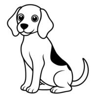 beagle begging the beagle sits upright with its front paws slightly raised, often asking for vector