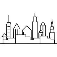 modern cairo skyline with lineal style, illustration line art vector