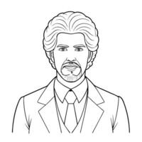 large volume 2 cartoon retro groovy character, illustration line art vector