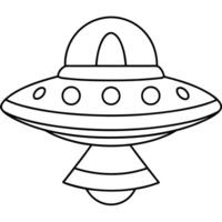 a coloring page of an space spacestation with no color just black lines, illustration line vector