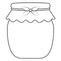 jar of raspberry jam, illustration line art vector
