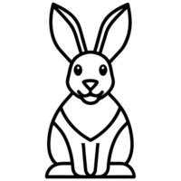 an abstract icon of a rabbit, emphasizing its long ears and quick posture, illustration line vector