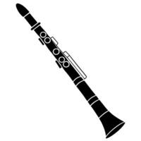 an image of clarinet silhouette with a white background, illustration line art vector