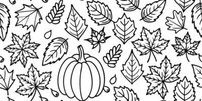 autumn pattern, illustration line art vector