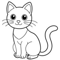a cute cartoon-style cat , with large round eyes, a playful expression, and simple, minimalist vector