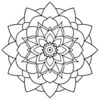 coloring pages for kids, bold line art, a peony-centered mandala with abstract geometric patterns, vector