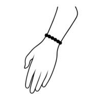 bracelet on the hand with the back of the hand, illustration line art vector