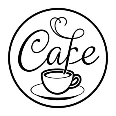 logo with cafe the word must be fitted into latte art of coffee top, illustration line art