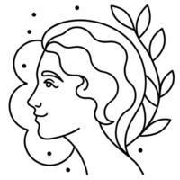 minimalist line art illustration featuring the profile of a human face the design is composed of vector