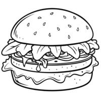 a close-up photo of a delicious burger with melted cheese, fresh lettuce, juicy tomato, vector