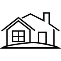 an image of real estate silhouette with a white background, illustration line art vector